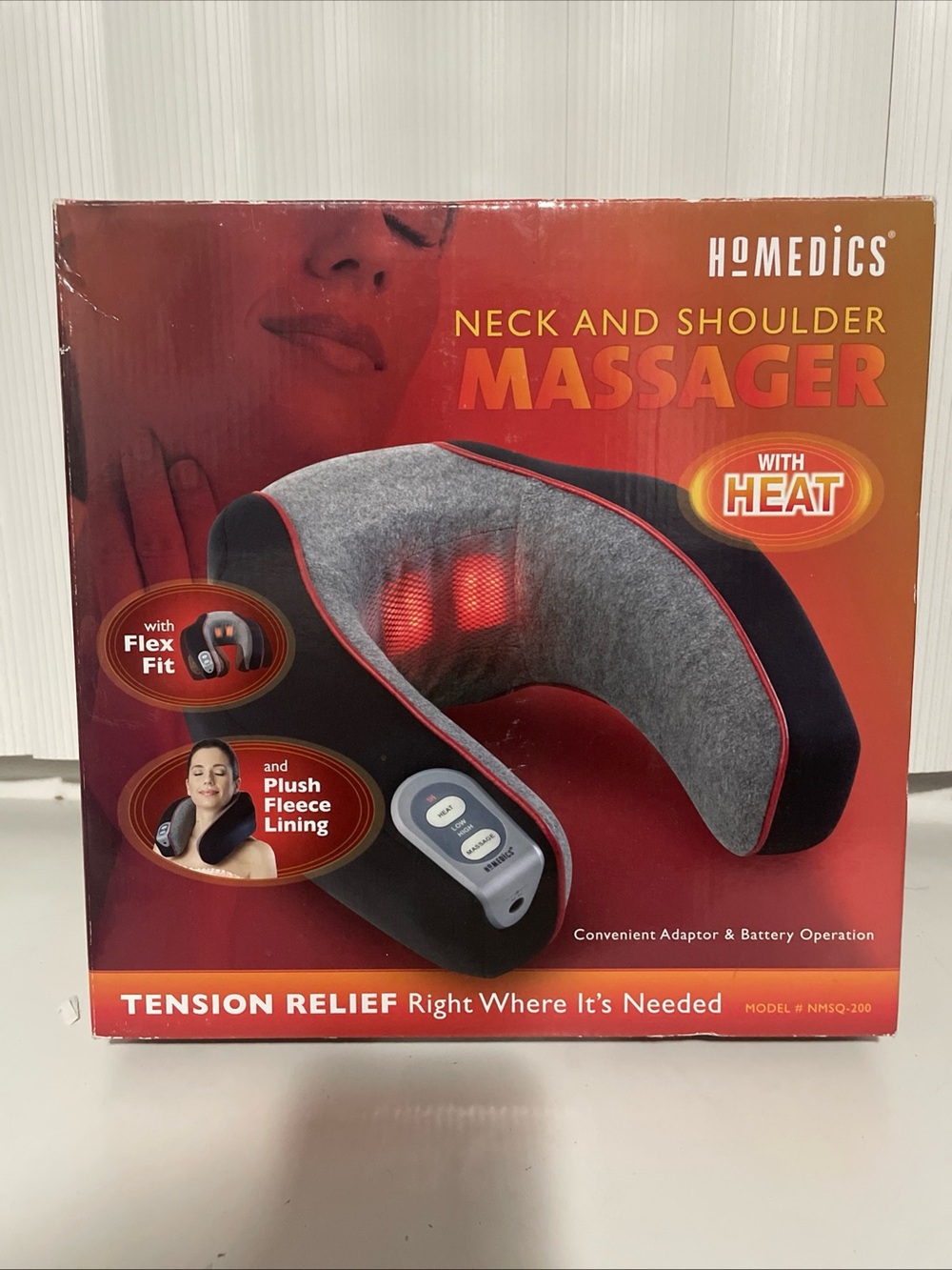 HoMedics NMSQ-200 Neck Shoulder Massager With Heat Tension Relief New In Box
